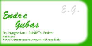 endre gubas business card